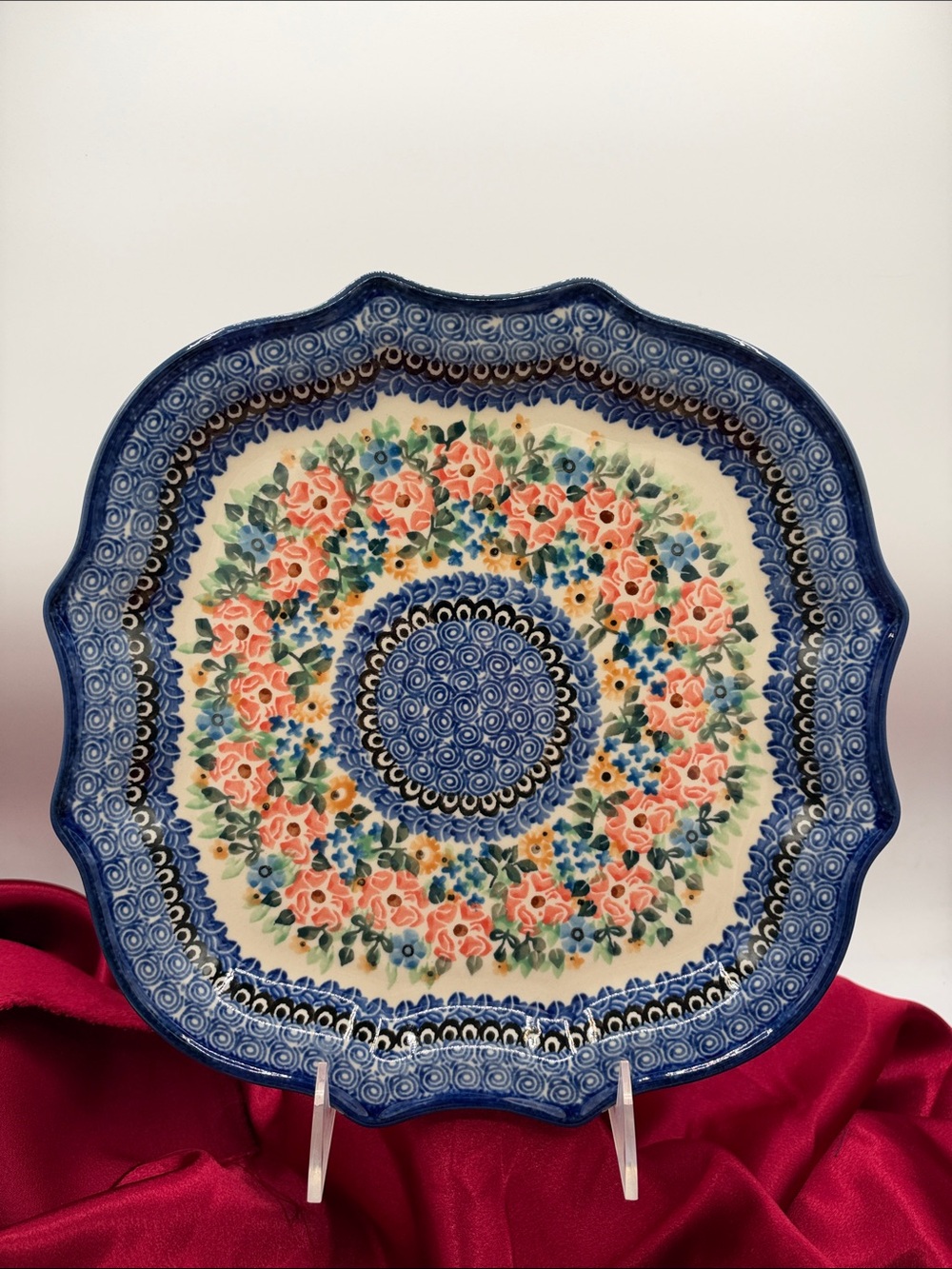 Polish Pottery Serving Plate, Unikat Starzyk Marked.